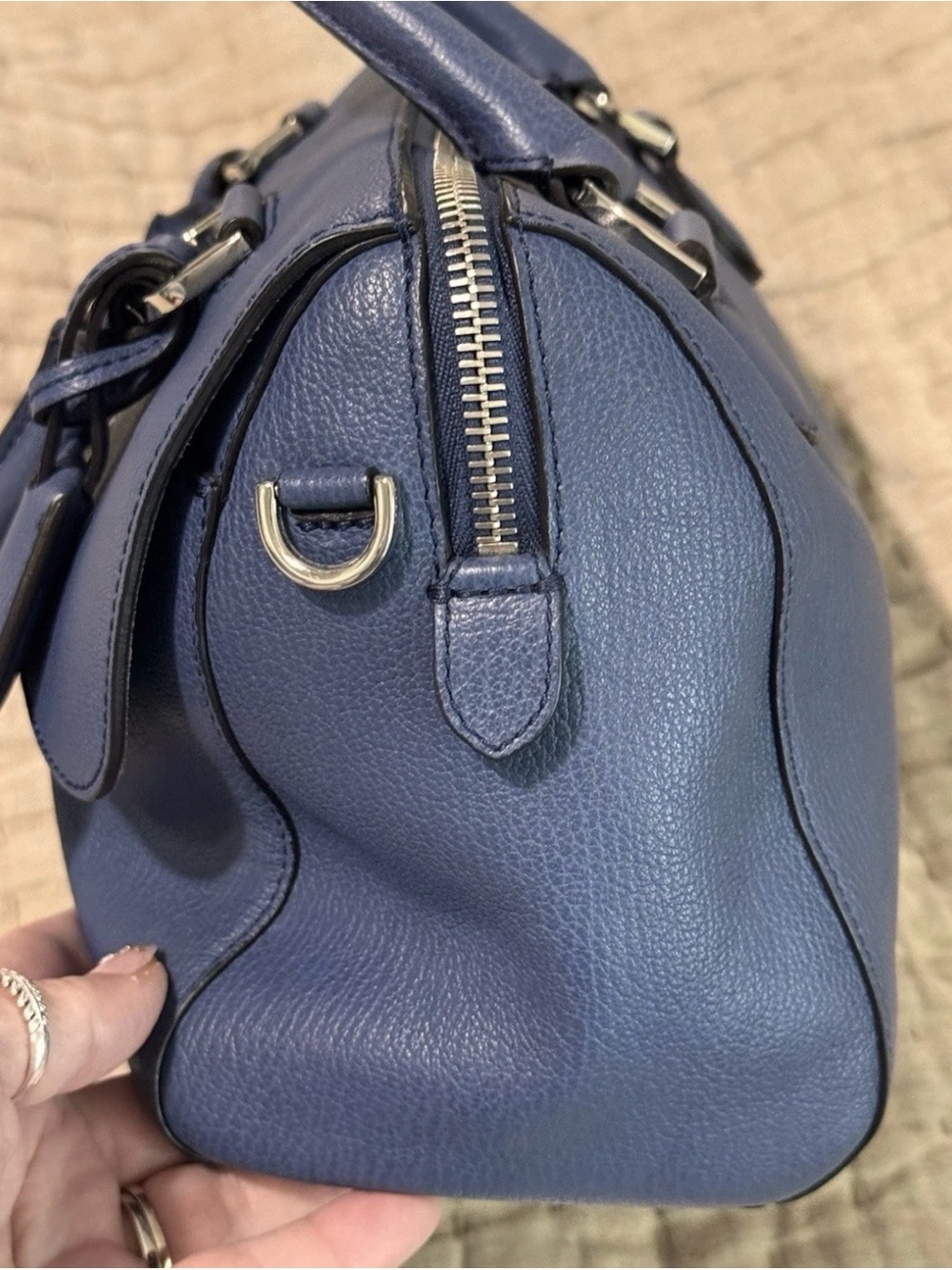 Mulberry Del Rey Bag In Blue Leather Silver Hardware Quiet Luxury Colorful - Picture 6 of 13